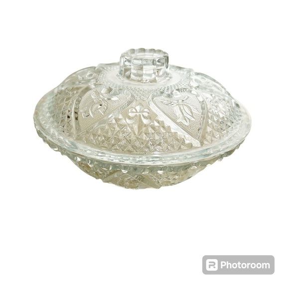 Other - Vintage Cottage-Core Clear Glass Candy Dish, 2 pieces Bundle and Save